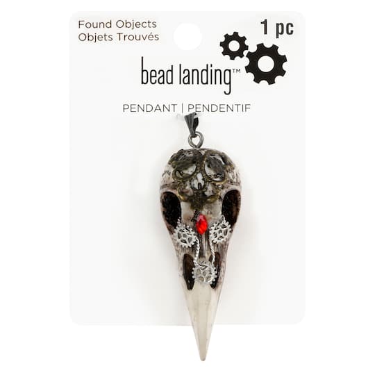 12 Pack: Found Objects Steampunk Bird Skull Pendant by Bead Landing™